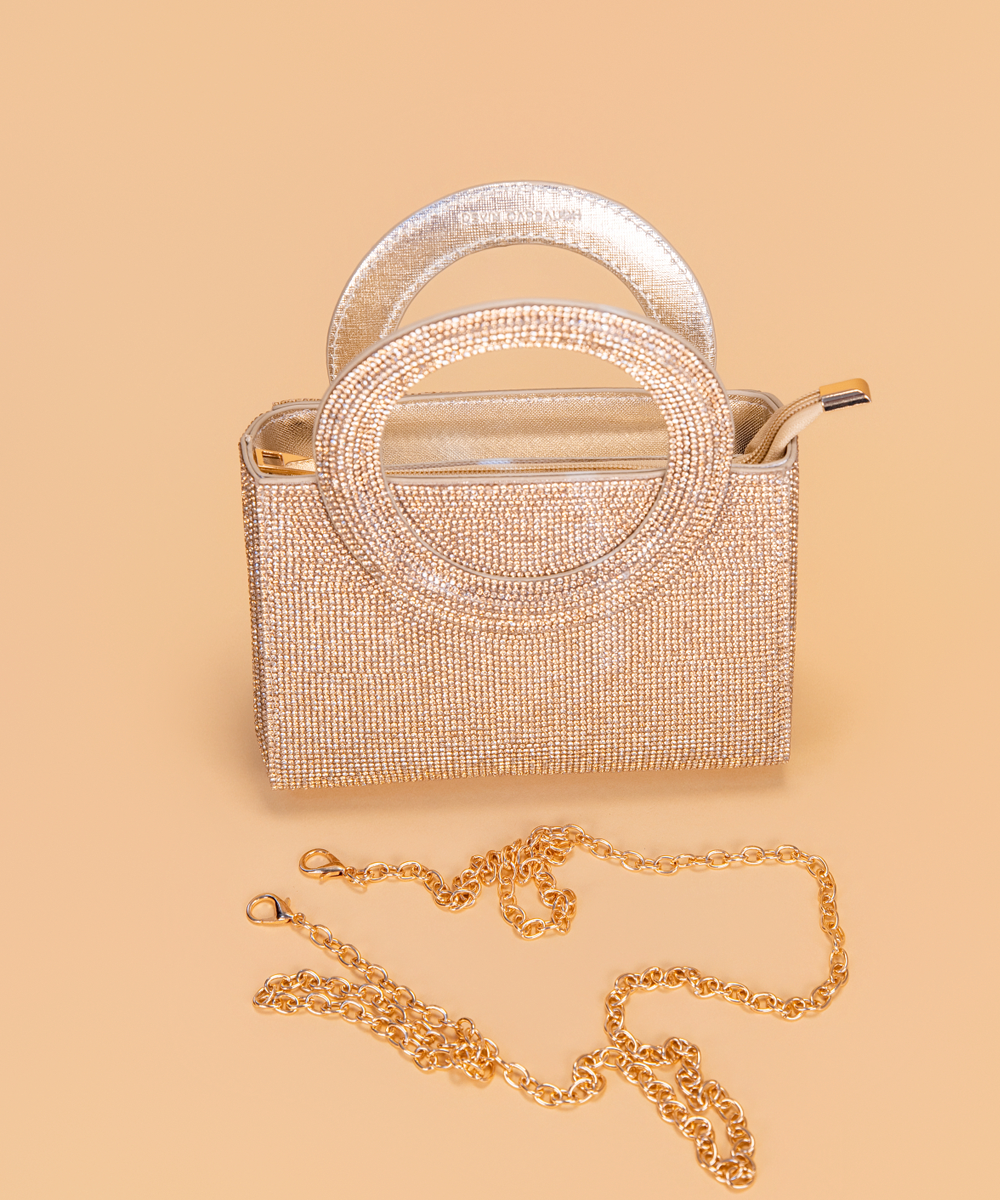 The Darlin Garland Clutch in Gold