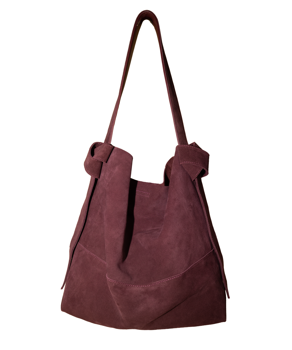 Suede Bordeaux Knot Tote