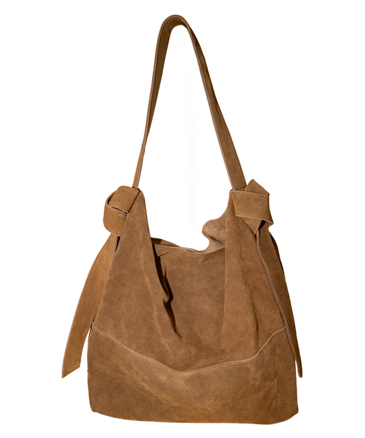 Suede Tobacco Knot Tote