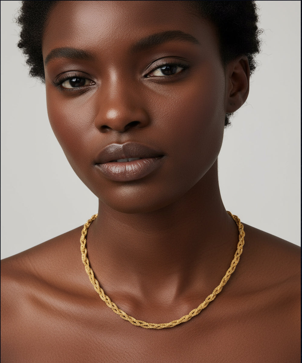 Celestia Twisted Rope Necklace — Gold-Dipped