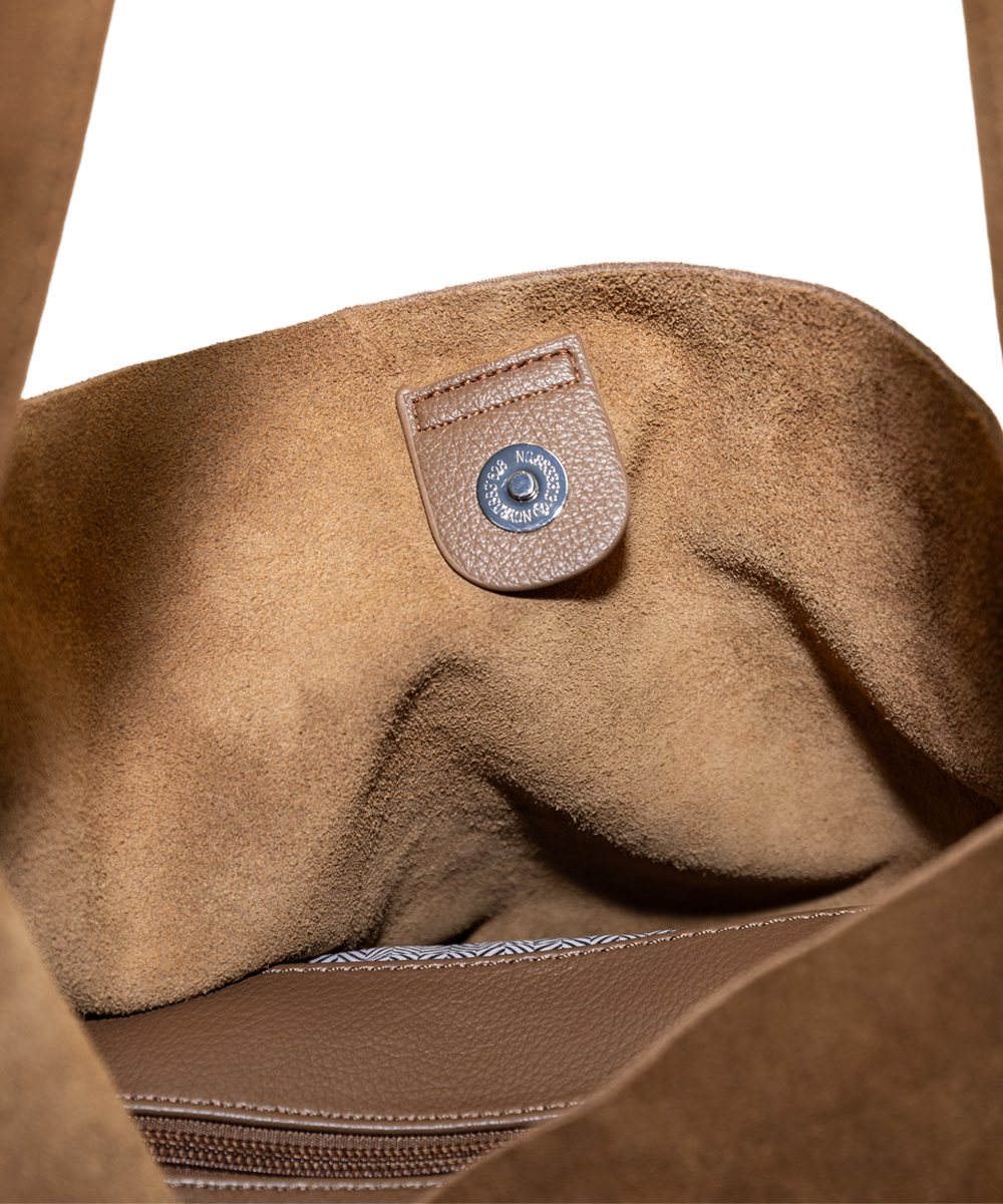 Suede Tobacco Knot Tote