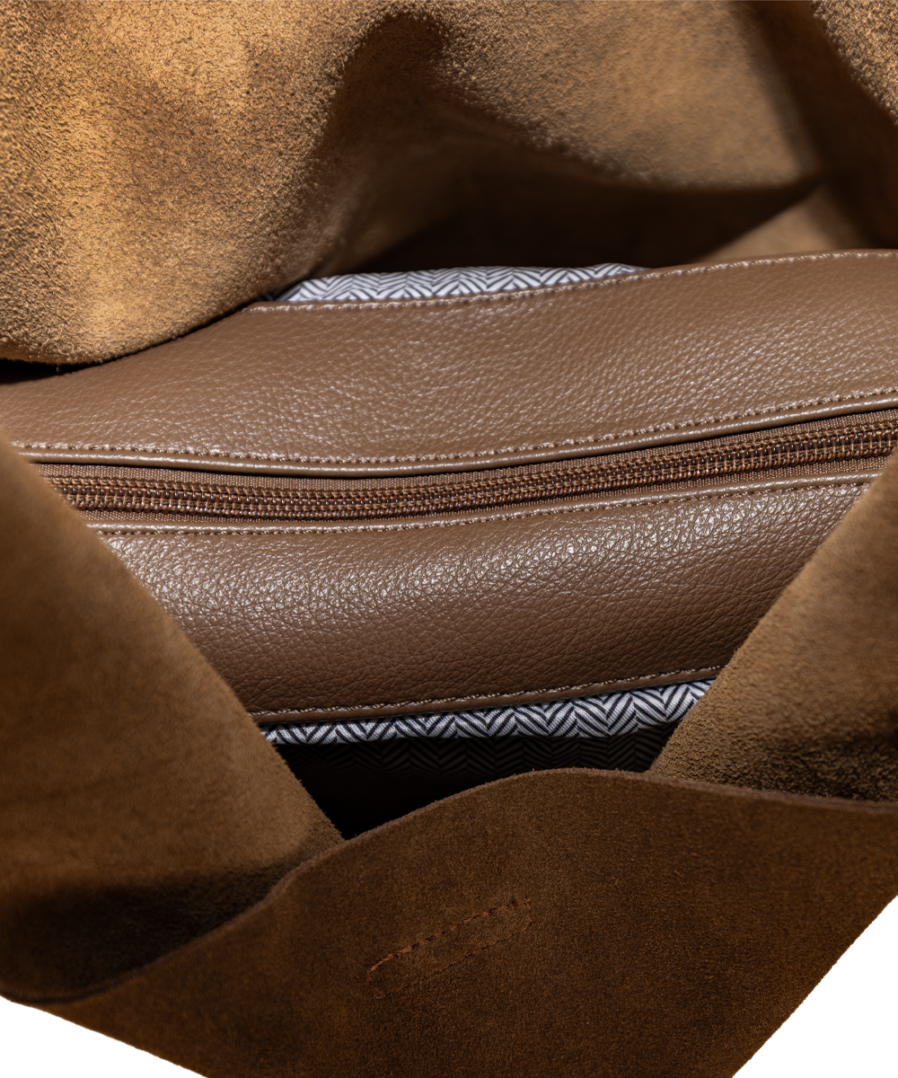 Suede Tobacco Knot Tote