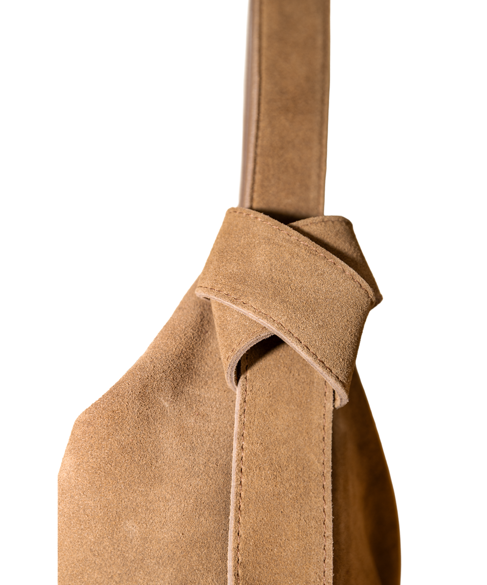 Suede Tobacco Knot Tote