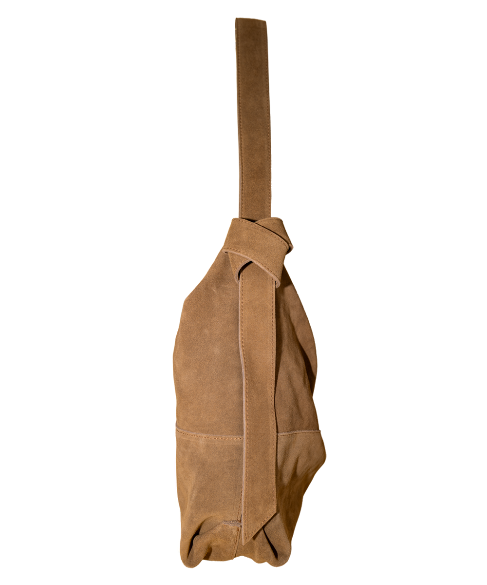 Suede Tobacco Knot Tote